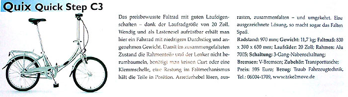 Artikel aus Aktiv Radfahren 05/05